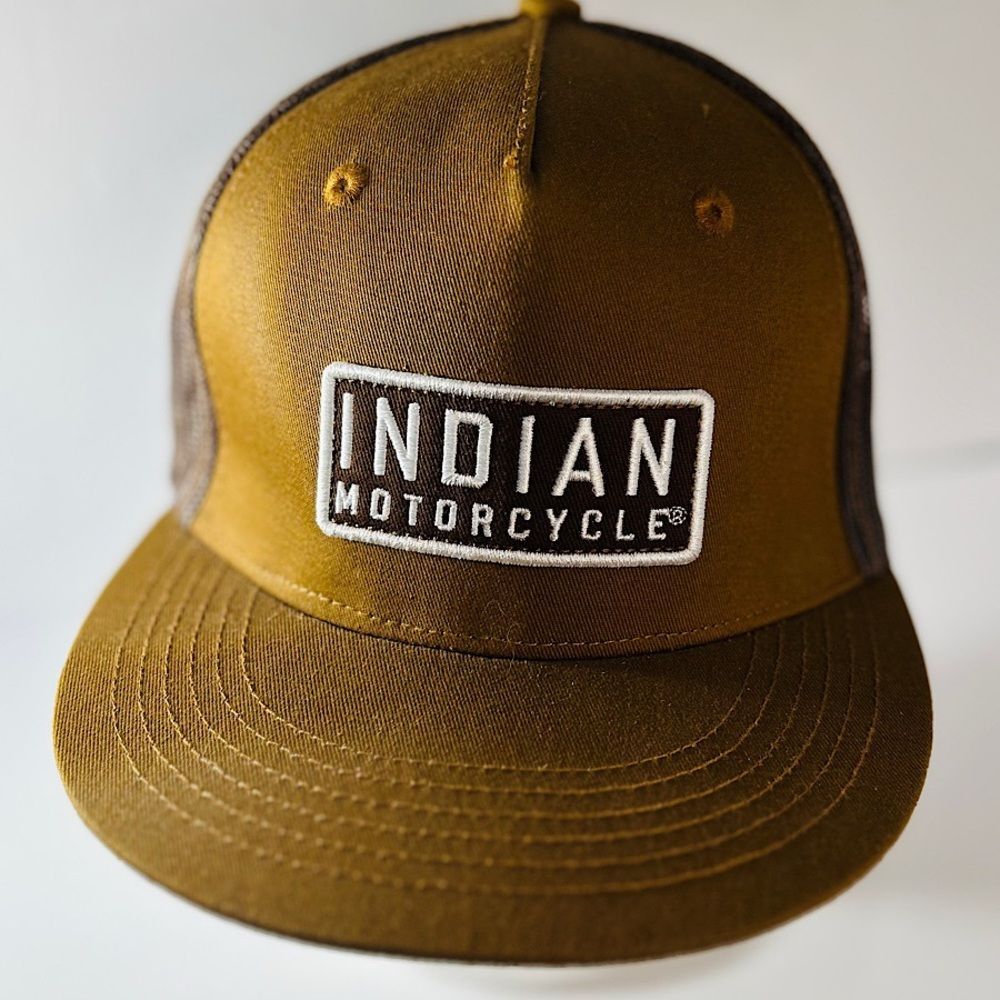 Indian Motorcycle Tan Snap back Logo Cap NWOT